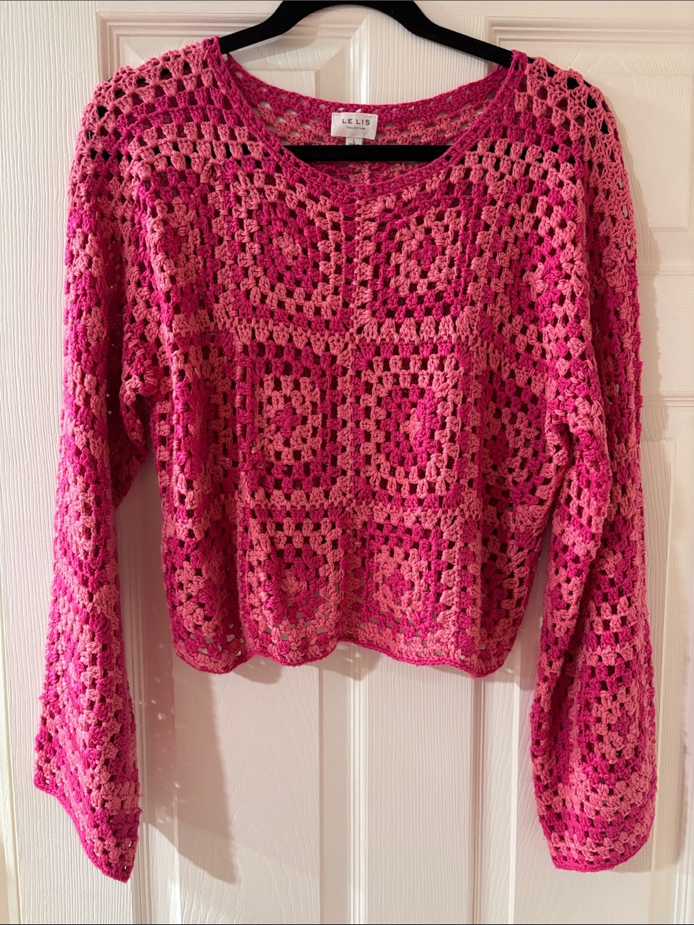 Le Lis Pink Crochet Top